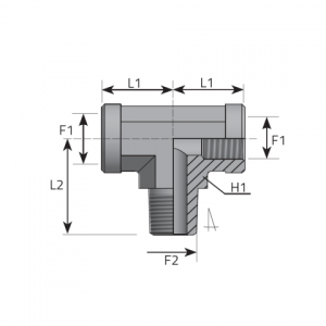 Tee fixed Adapter female NPT – male NPT – female NPT. (TFFN..MN..P)